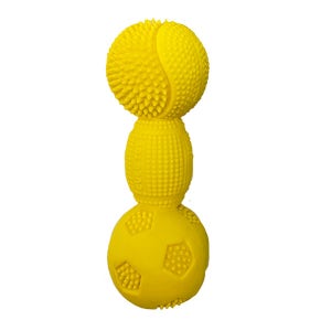 쿠코토이 강아지 반려견 라텍스 삑삑이 장난감 스포츠 덤벨 옐로