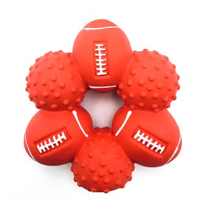 쿠코토이 강아지 스트레스 해소 반려견 라텍스 삑삑이 장난감 풋볼링