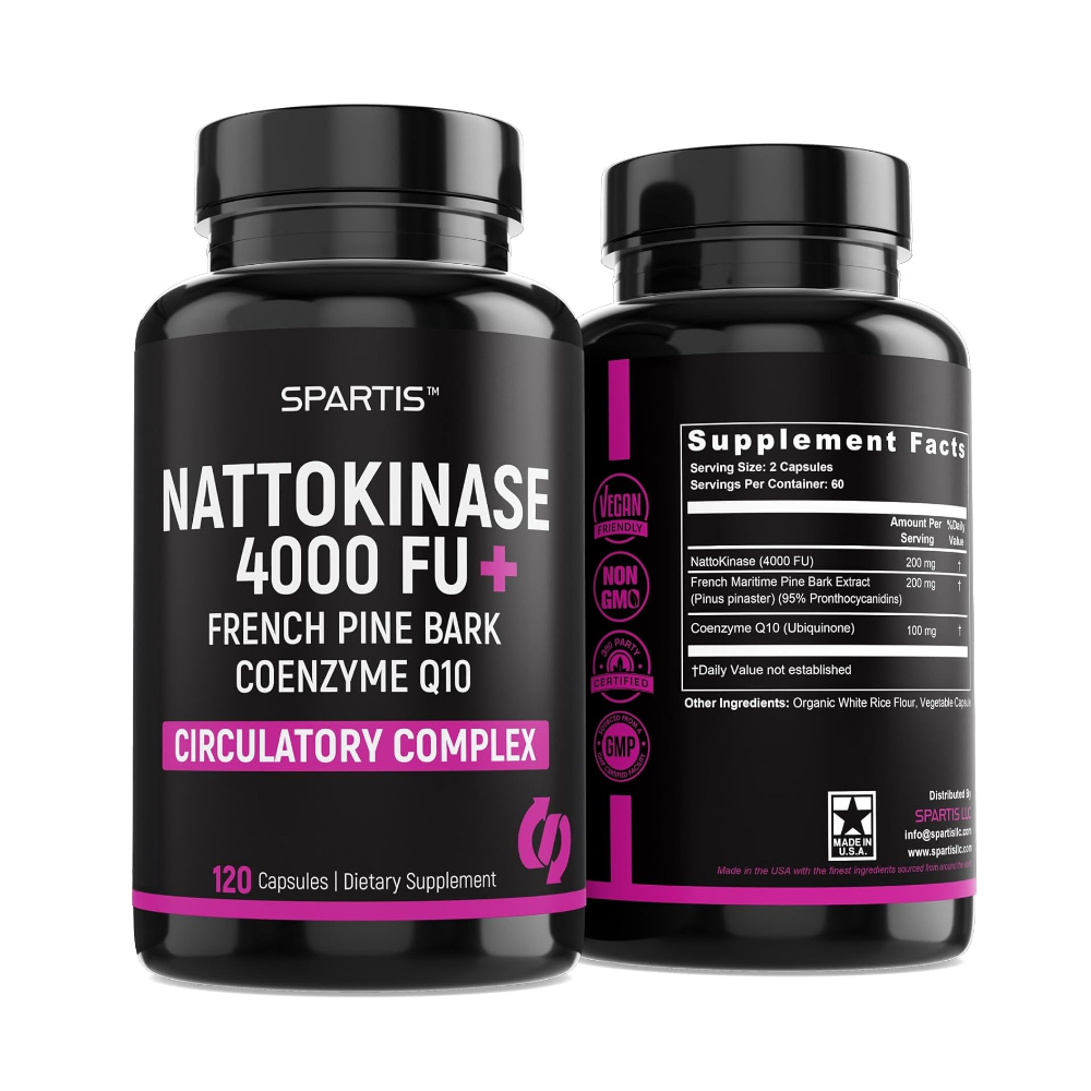 스파티스 <b>나토키나제 4000FU</b> 120캡슐 소나무껍질추출물 나토키나아제 낫토키나제