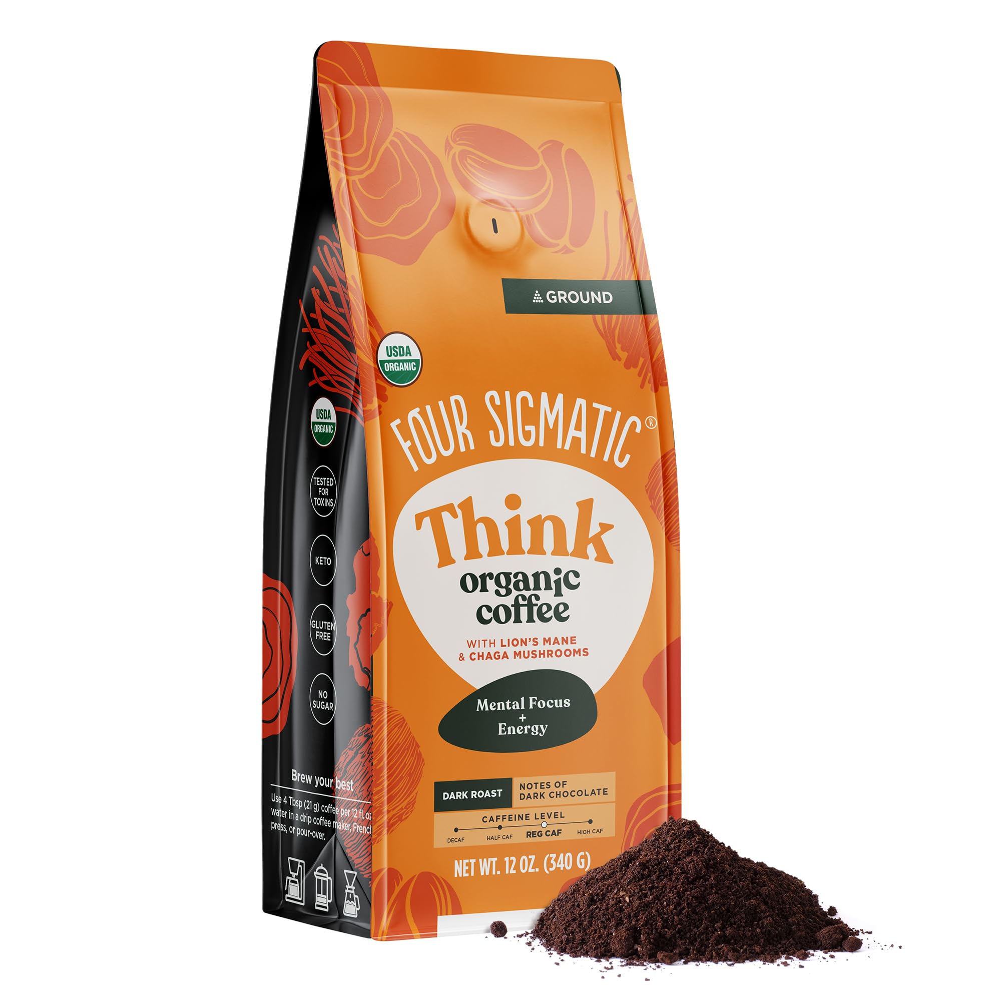 <b>Four Sigmatic</b>의 유기농 버섯 로스트 분쇄 커피 340g