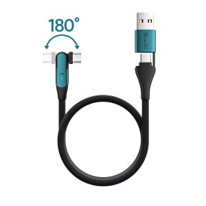 2IN1 PD100W 180도 회전 초고속 마이크로5핀 충전케이블 구형스마트기기
