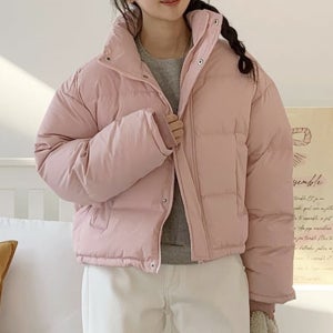 오리털패딩 숏패딩 덕다운 핑크 겨울 경량 오버핏 점퍼
