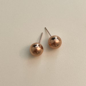 실버925 로즈골드 도금 10mm 로즈골드볼 포스트 볼드 방울 귀걸이