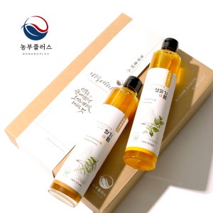 농부플러스 국산 참기름 냉압착 생들기름 선물세트 180ml 2병