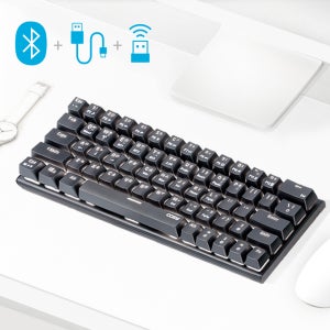 기계식 미니 멀티페어링 블루투스V5.2 키보드+무선+유선 충전식 PC 노트북 맥북 태블릿 패드 스마트폰 연결