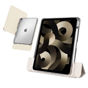 케노 아이패드 에어 11 4/5세대 세로거치 애플펜슬수납 충전 더블투명케이스 크림, 에어 4/5세대 10.9