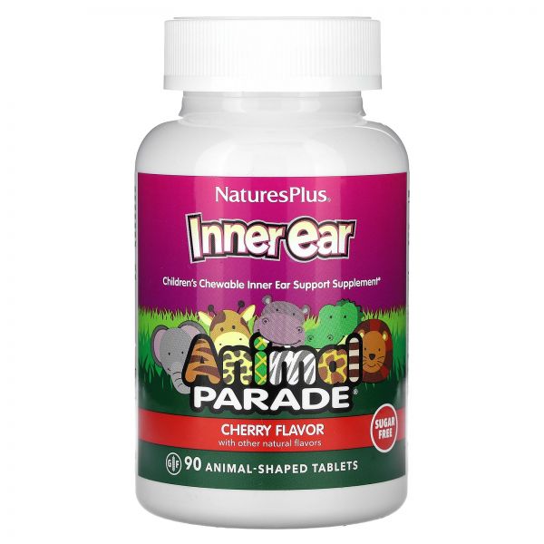 NaturesPlus Animal Parade 이너 이어 체리 동물 모양 정제 90정