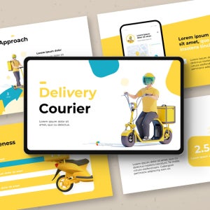 배달 라이더 피치덱 파워포인트 PPT 템플릿 (어플, 모바일앱, 스마트폰, 배달서비스, 음식, 요식업, 교통)