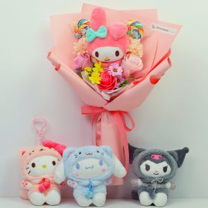 여친꽃선물 산리오 트리플마이멜로디 사탕꽃다발 킨더조이 유치원 발표회 졸업식 초등학교 졸업