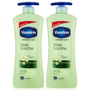 바세린 바디로션 인텐시브 케어 알로에 수드 600ml 2개 대용량 고보습 보습제