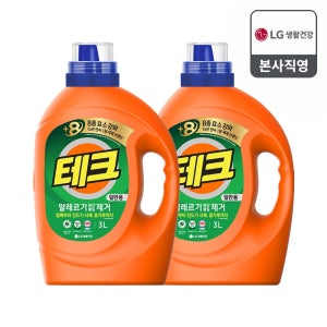 테크 진드기 알레르기 원인 제거 세탁세제 일반 용기 3L 2개