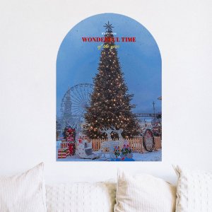 크리스마스 아치 리무버블 포스터 인테리어 소품 winter time S 30x42cm