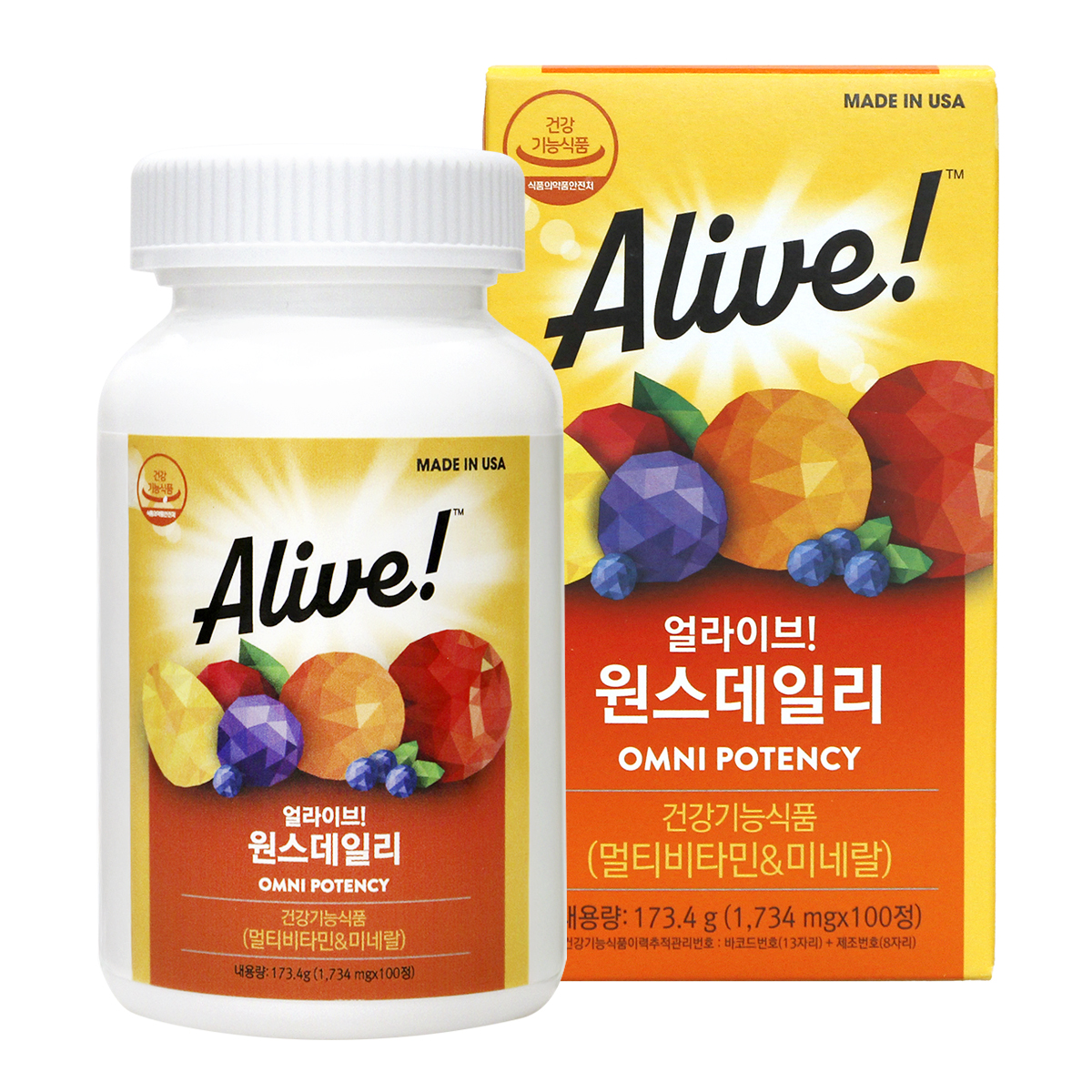 얼라이브 원스데일리 멀티비타민 1,724mg x 100정 종합비타민 코스트코