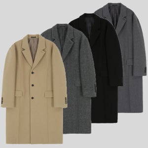 남자코트 캐시미어 울 싱글 헤링본 롱 남자겨울코트