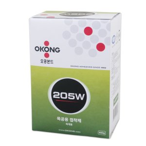 오공 목공 무독성 본드 205W 벽지 나무 합판 직물 수성 접착제 800g