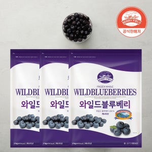 냉동 와일드 블루베리 캐나다산 베리필드 1kg, 3개
