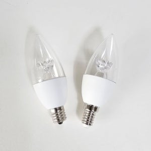LED 투명 미니 촛대구램프 4.5W E14 E17 주광색 전구색