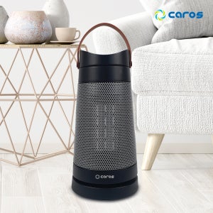 캐로스 미니 PTC히터 온풍기 CEH-PS1500B 가정용 원룸 사무실 난로 (블랙브라운)