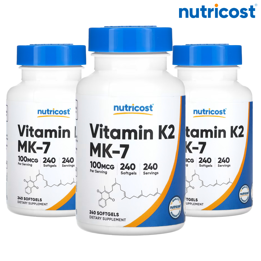 <b>뉴트리코스트 비타민K</b>2 MK7 100 mcg 240 소프트젤 3개 메나퀴논7
