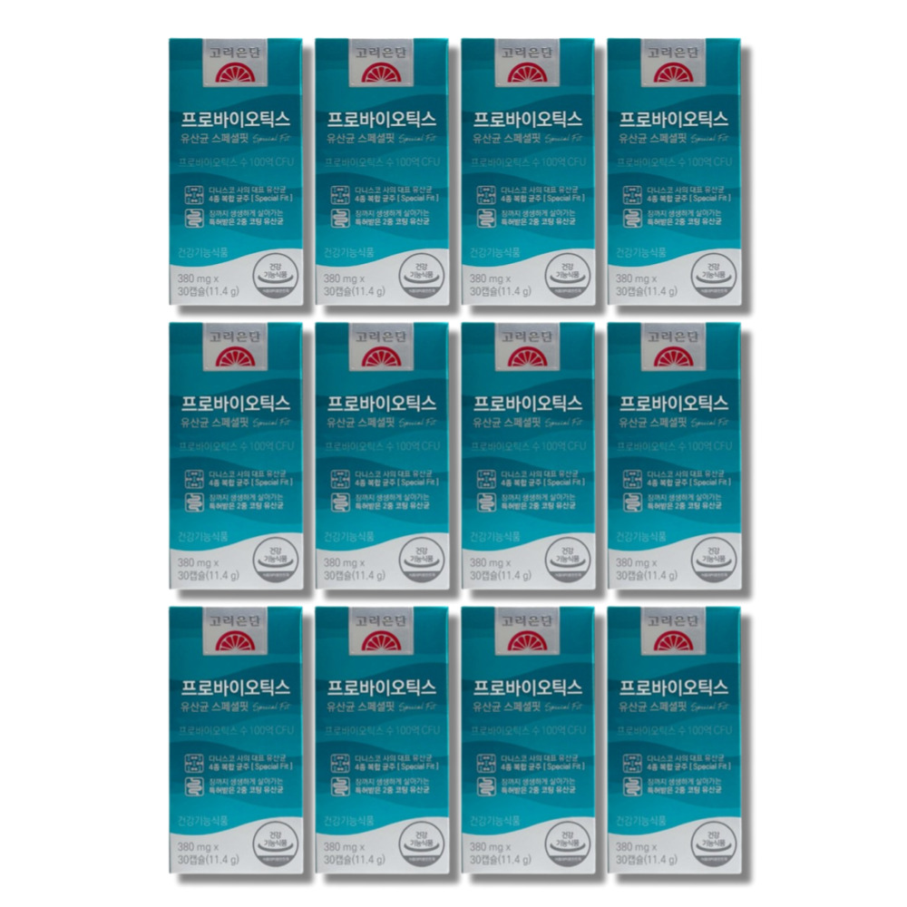 <b>고려은단</b> 프로바이오틱스 유산균 스페셜핏 380mg x 30캡슐 12박스