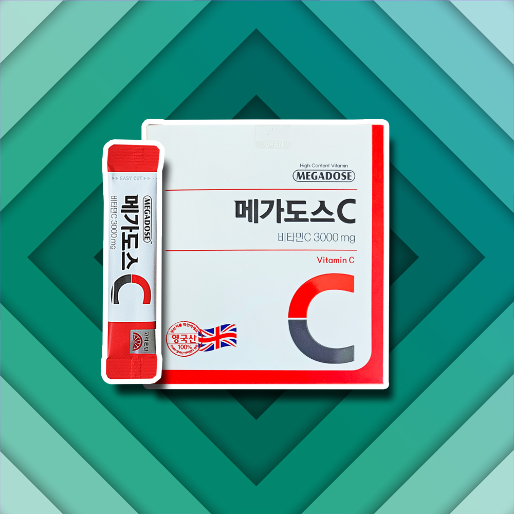 고려은단 메가도스 <b>비타민</b> c3000 매가도스 <b>비타민</b>C 3000 고함량 영국산 <b>유재석</b> 100포 100일분