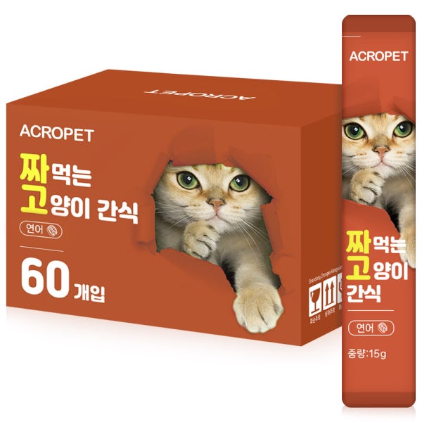 짜먹는 고양이 츄르 간식 추르 스틱 대용량 60개 연어 참치 길고양이 간식