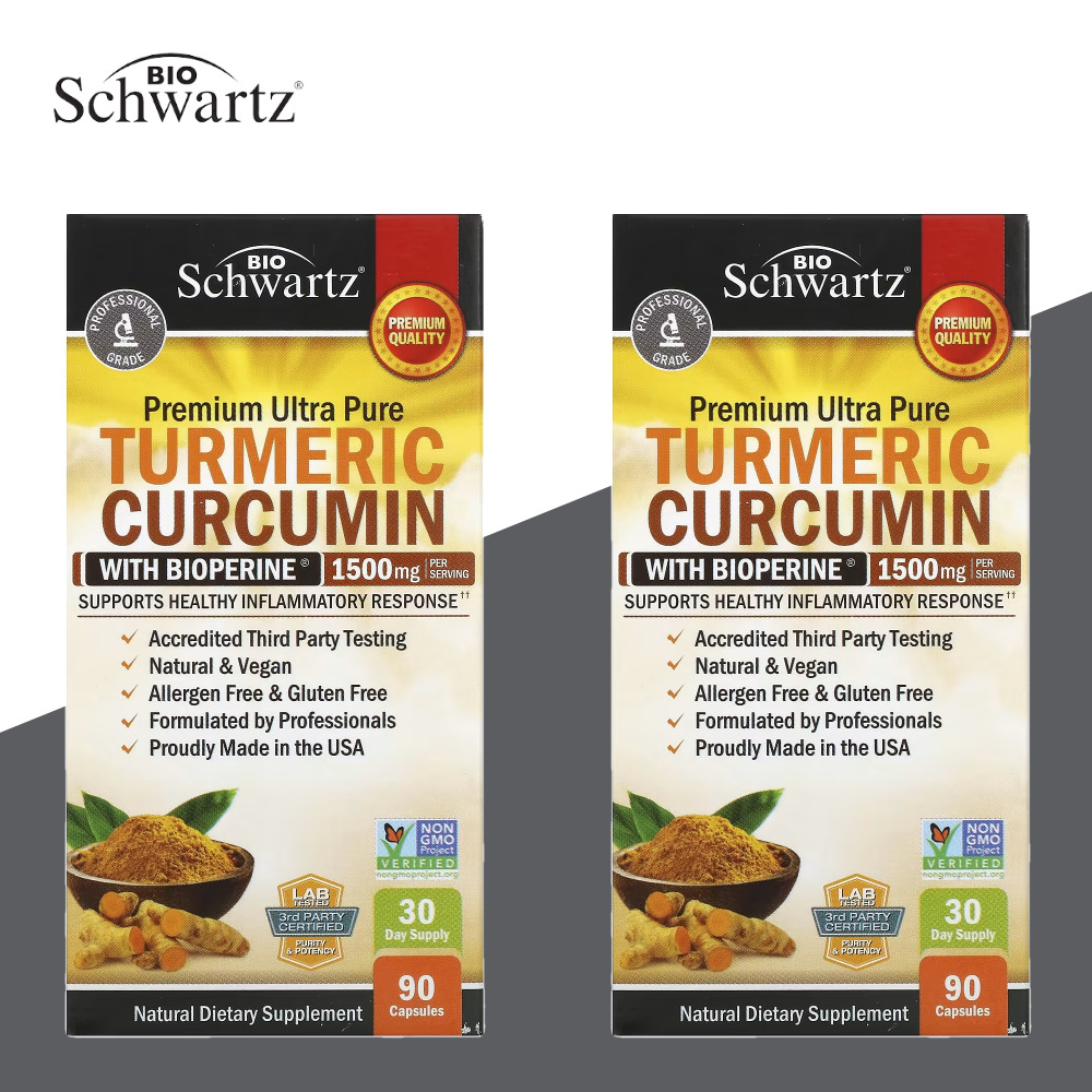 BioSchwartz Turmeric 90캡슐 Bioperine 2개