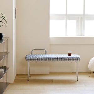 룸앤홈 더블린 벤치 의자 코듀로이 패브릭 체어 1050