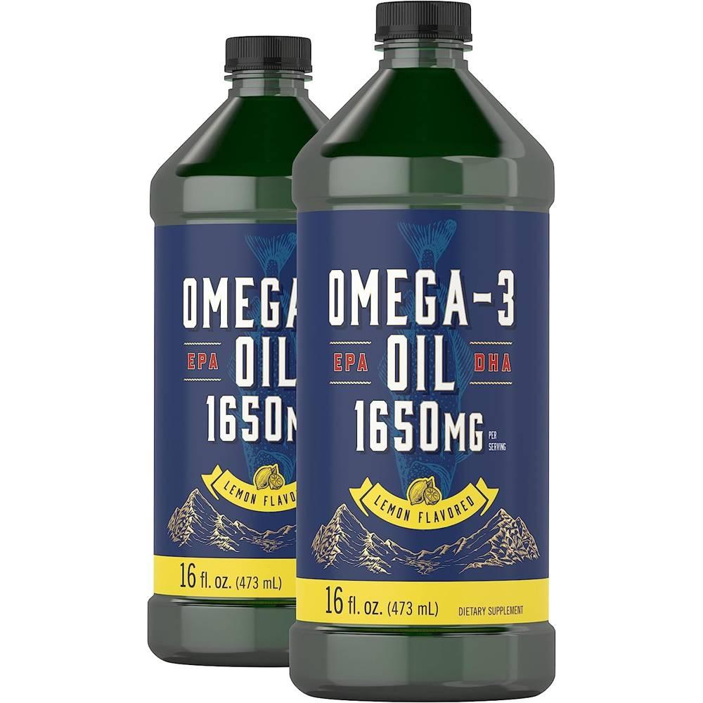Carlyle <b>칼라일 오메가 3</b> 피쉬 오일 1650mg 레몬 473ml 2팩