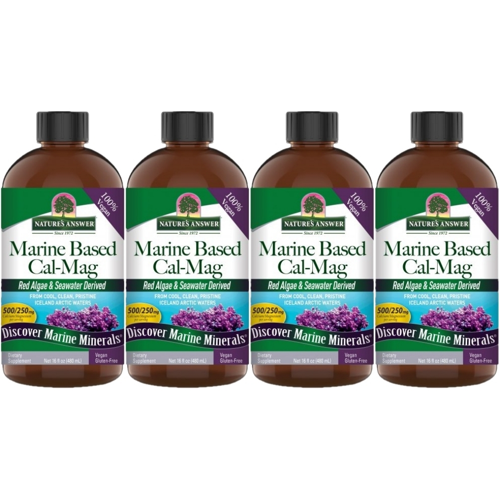 네이처스앤서 고흡수 해양 <b>마린 베이스드 칼슘</b> <b>마그네슘</b> 액상 액체 480ml 4팩