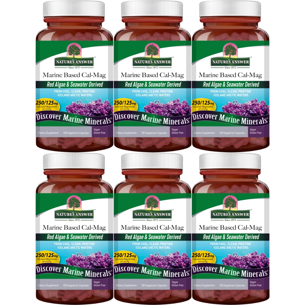 네이처스앤서 해양 <b>마린 베이스드 칼슘</b> <b>마그네슘</b> 120정 6팩