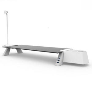 사무실 모니터다이 펜 수납 강화 유리 모니터받침대usb