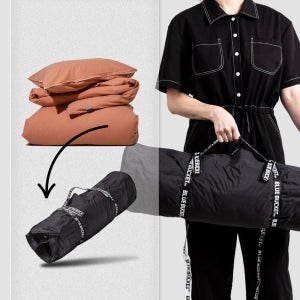 폴드리 롤팩 슈퍼라지 이불 압축팩 캠핑 침낭 차박 여행 휴대용 블루버켓 2세대 압축가방