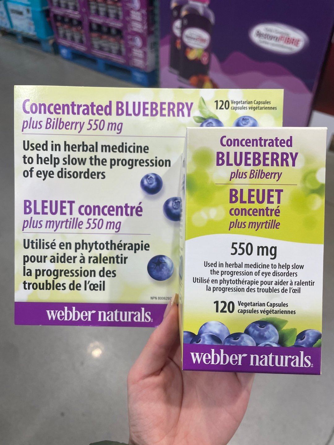 <b>웨버</b>네추럴 블루베리 500mg+빌베리 50mg 120캡슐