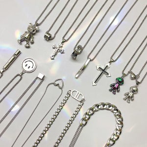 써지컬 스틸 체인 커플 우정 선물 목걸이