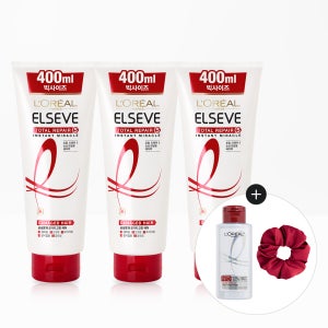 로레알파리 토탈리페어5 헤어팩 400ml 3개 + 본드리페어 샴푸 100ml + 버건디 스크런치 증정