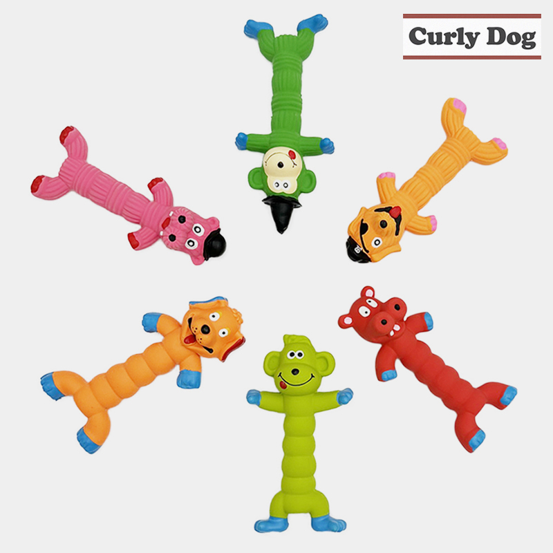 강아지장난감 비비드 컬러 애니멀 삑삑이 이갈이 반려견 터그놀이