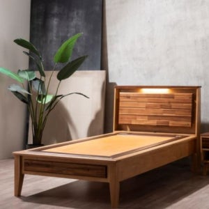 장수돌침대 7111 싱글 미네랄 황토볼침대 LED 아카시아원목 흙침대