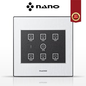 나노 아트2 블랙 2개용 6구 전자식 리모컨 터치 스위치