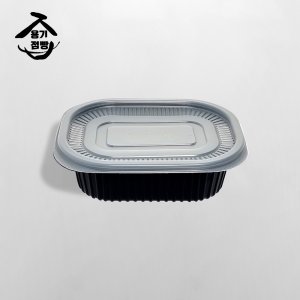 IM 19156 밀폐 죽용기 중 450개입 검정 900ml 일회용용기 배달포장용기 사각찜 미니찜 19156 U D
