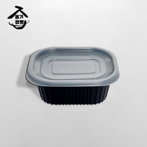 IM 19158 밀폐 죽용기 대 450개입 검정 1300ml 일회용용기 배달포장용기 사각찜 미니찜 19158 U D