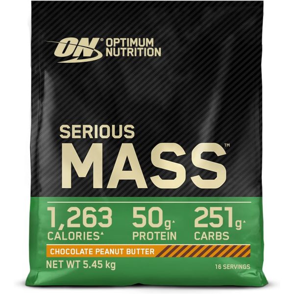 <b>OptImum NutrItIon</b> SerIous Mass 고칼로리 단백질 파우더 25종의 비타민과 <b>미네랄</b> 크레아틴과 글루타민 초콜릿 땅콩버터 향 함유 16인분 5.45kg