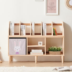 로쏘 닉스 고무나무 원목 2단 3칸 책꽂이