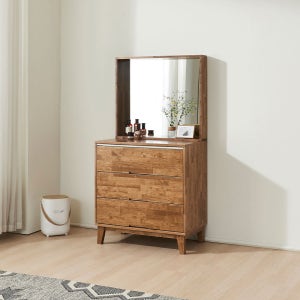 루시 안방 수납 서랍 거울 입식 원목 화장대 세트 800