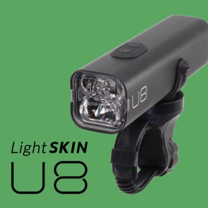 (국산) LightSKIN 라이트스킨 자전거전조등 U8 1000루멘 라이트 하이빔 로우빔 대용량배터리