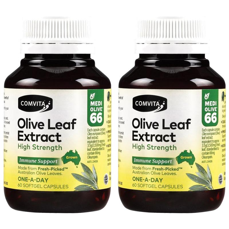 콤비타 <b>올리브 리프</b> 잎 <b>익스트랙트</b> 추출물 60캡슐 2팩 (호주) Comvita Olive Leaf Extract High Strength