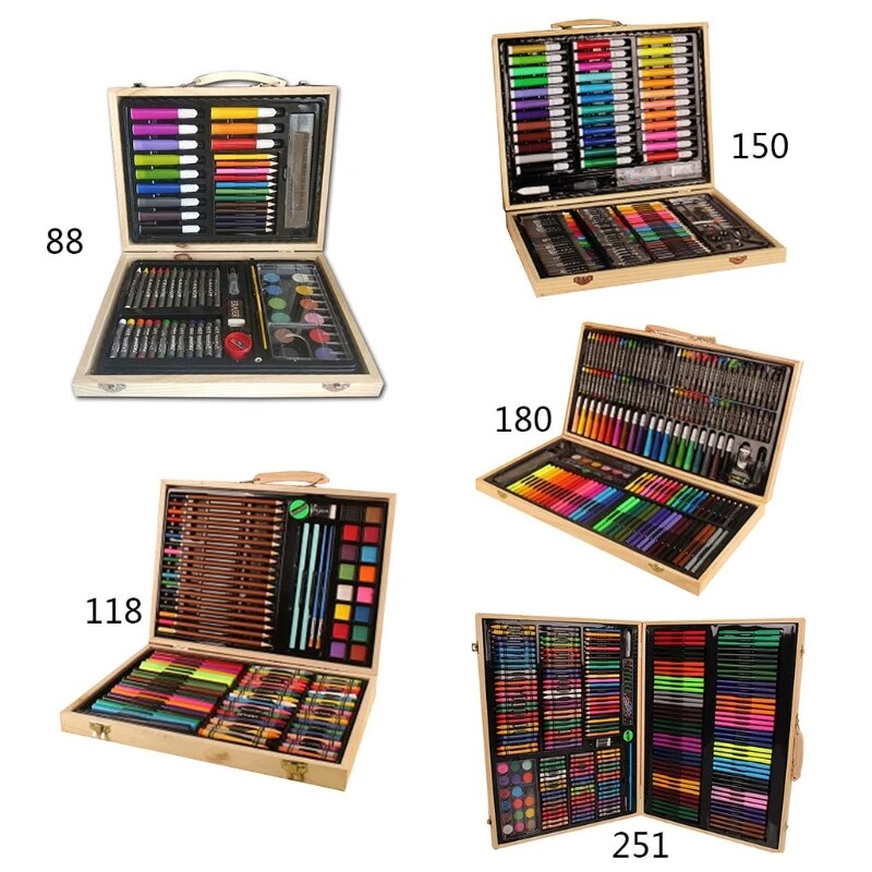 세트 그림 어린이 파스텔 색연필 크레용 펜 용품 도구 오일 가루 미술 수채화
