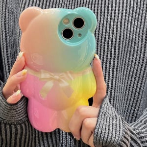 아이폰 리본 소녀 14 아트 곰돌이 프로맥스 플러스 컬러 감성 케이스