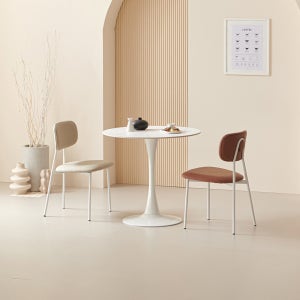 라로퍼니처 조이 600 유광 원형 포세린 통 세라믹 식탁 세트 부부 침실 테라스 티 테이블 (식탁+의자2)