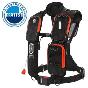 [폰터스] 해양수산부 KOMSA 형식승인 자동팽창식 낚시 구명조끼 PL-9500 블랙